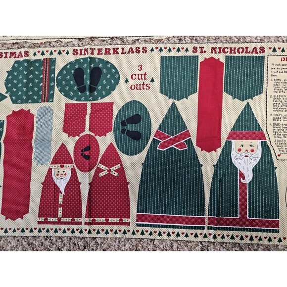 Joan Kessler Father Christmas Sinterklass Cut Sew 2 Panels Santa St. Nicholas - Picture 3 of 5